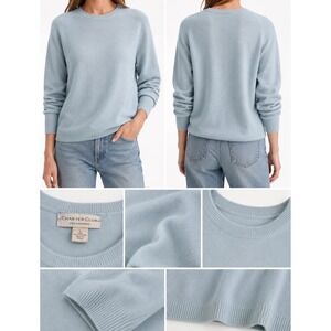 Charter Club Cashmere Powder Blue Crewneck Soft Minimalist Quiet Luxury L SOFT